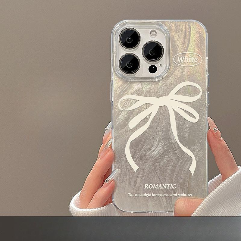 

Подходит для Apple 15promax Чехол для мобильного телефона Iphone14plus Pearl Bow 13 Feather Yarn 12 High-end Sense Women iPhone SE (2nd Generation)