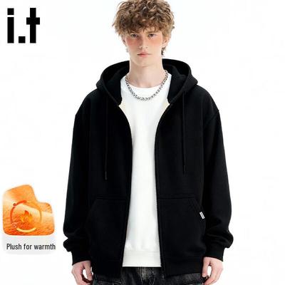Fingercroxxit Unisex Winter Sherpa Lined Hooded Zip-up Cardigan