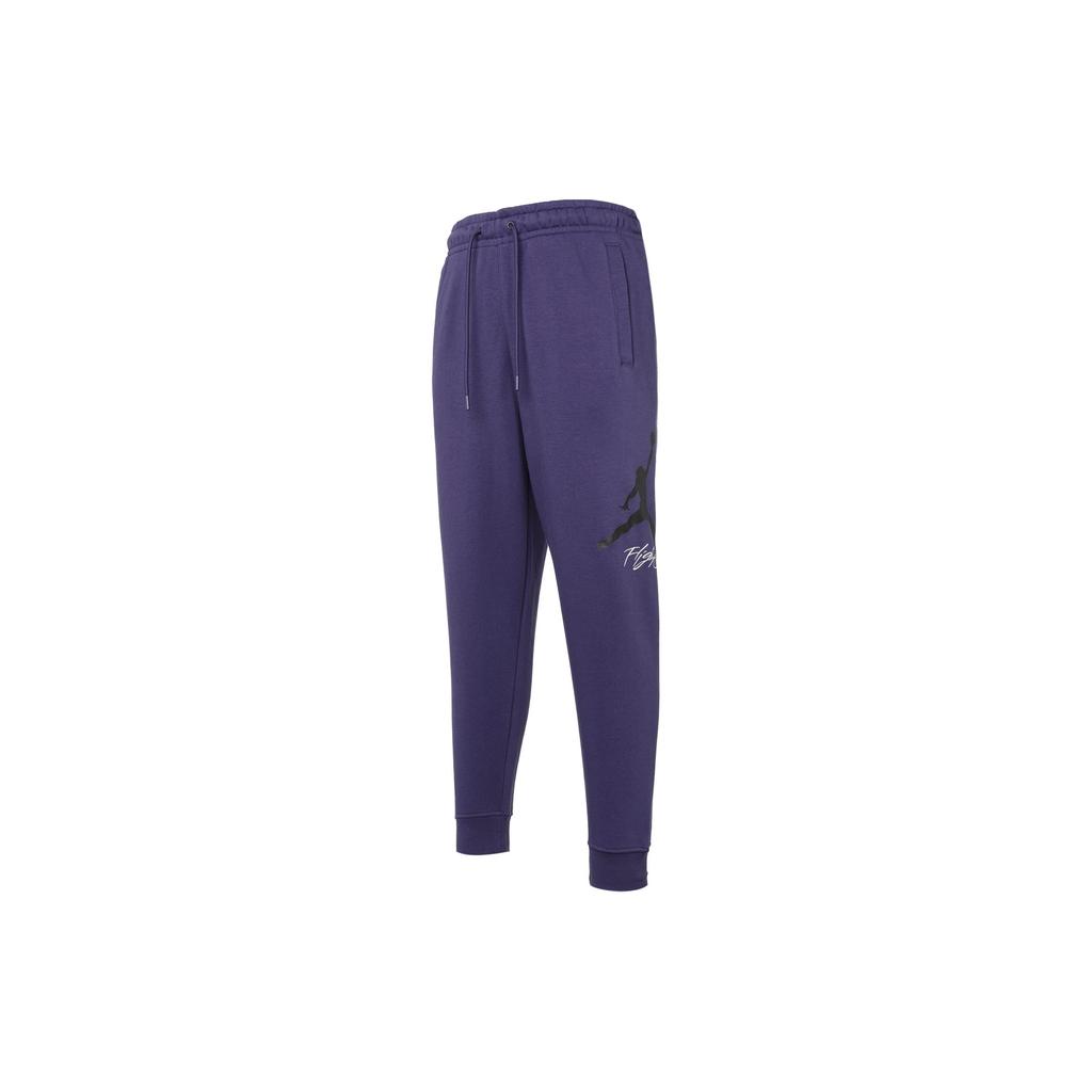 Jordan Print Running Fitness Thickened And Fleece Lined Lace Up Knitted Sweatpants Men's Purple FD7346-502