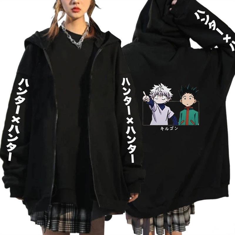 Anime HUNTER x HUNTER full-time hunter print hooded sweater cross-border hot sale casual loose cardigan