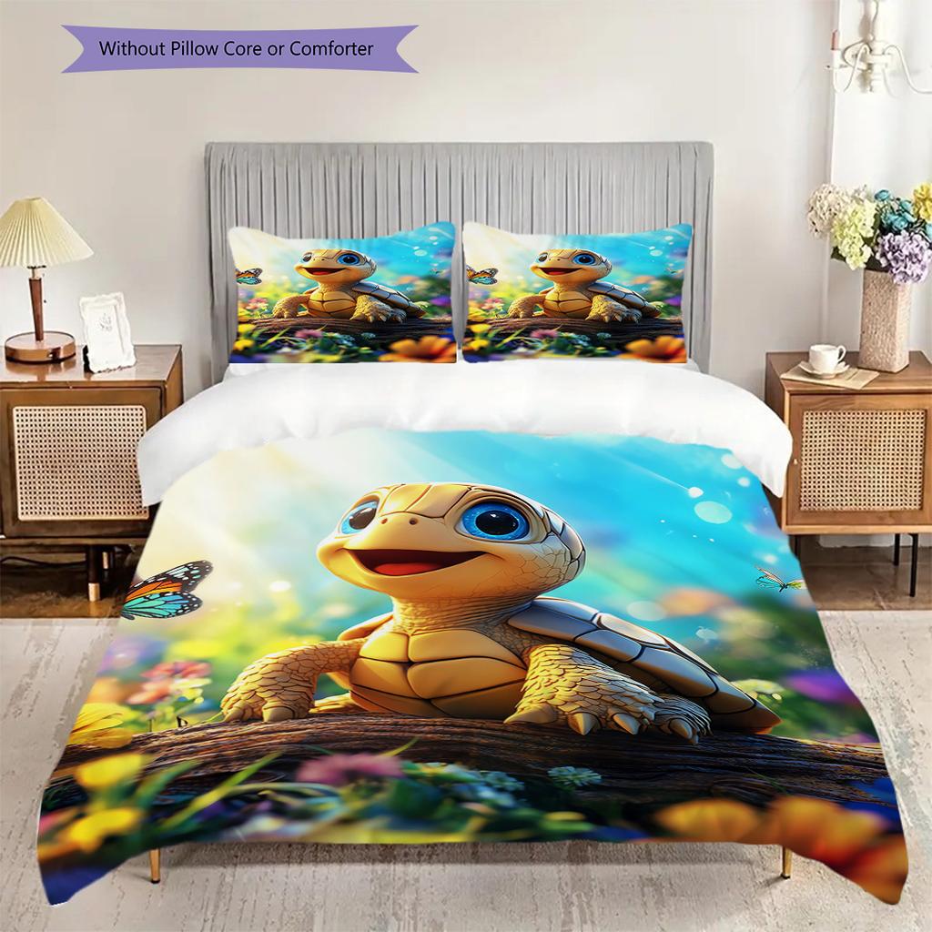 Juego de Colcha con Estampado de Carey Funda de Colcha Funda de Almohada Decoración del Hogar Regalo de Cumpleaños (1 * funda nórdica + 2 * fundas de almohada, sin núcleo)