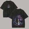 Sword Art Online Kirito & Asuna Vintage Washed T-Shirt Anime Couple Graphic Black Cotton Oversized Streetwear Tee