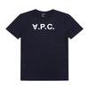 A.p.c. VelveT Logo STandard Grand T shirT M26384 Tiq Dark Navy Ecru