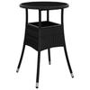 Vidaxl 3-Cz. Garden Furniture Set With Cushions, Black, Poly Rattan