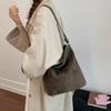 PU Suede Hobo Bag Women's Fashion Shoulder Tote with Soft Texture Casual Everyday Handbag