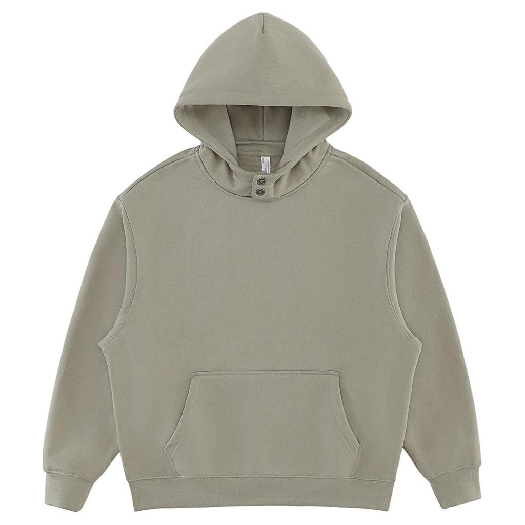 2025 Autumn/Winter Fleece-Lined Hooded Sweatshirt & Pants Set – Men's Trendy European/American Basic, Solid Color, 510g.