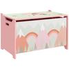 Aufbewahrungsbox mit Stauraum, Spielzeugkiste mit Sicherheitsdeckel, Niedliches Tierdesign, 60 x 37 x 39 cm, Pink