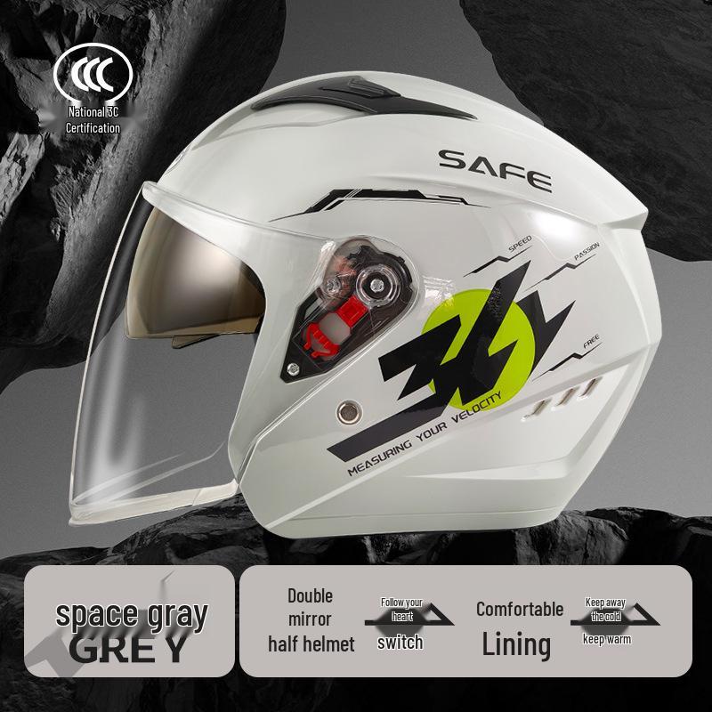 3C Certified Electric Vehicle Helmet with Double Visor - Unisex Winter Warmth for Motorcycle & Scooter