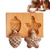 Cookie Molds 3D Wooden Cookie Mold Gingerbread Mould Carved Decoration Stamp Embossing Craft Decorating Baking Tools