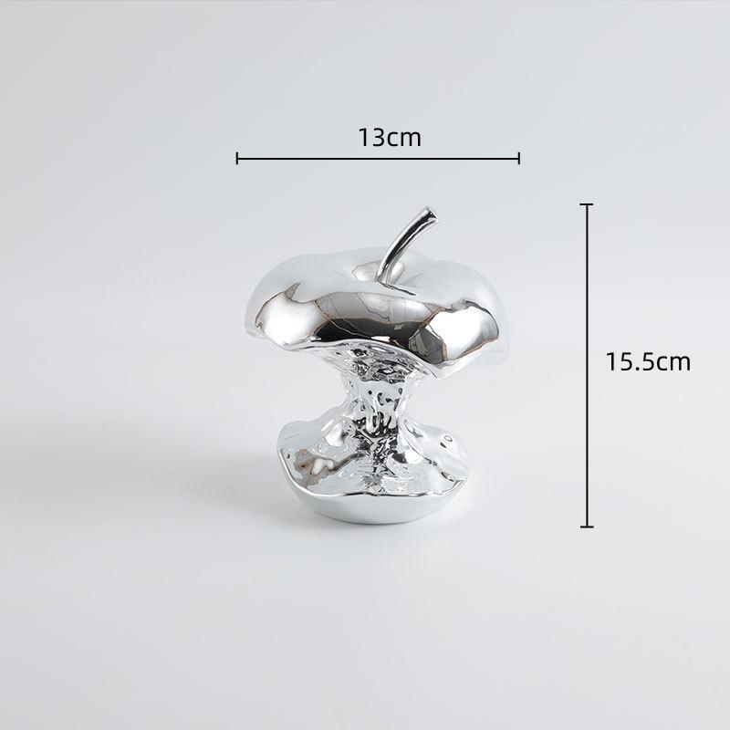 

Рукоділля з смоли Срібне Яблуко Штучна скульптура фруктів Абстрактна серцевина яблука Декоративні фігурки Аксесуари для декору кімнати