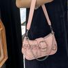 Y2K Cool Hot Girls Chain Shoulder Bag Casual Retro Women Underarm Handbags Commuter Candy Color Female Portable Shopping Bags
