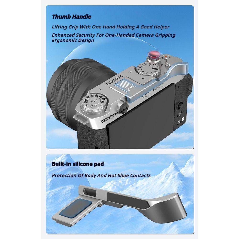 Quick Release Finger Grip Aluminum Shutter Button Kit L Plate Solid Wood Handle for Fuji X-M5