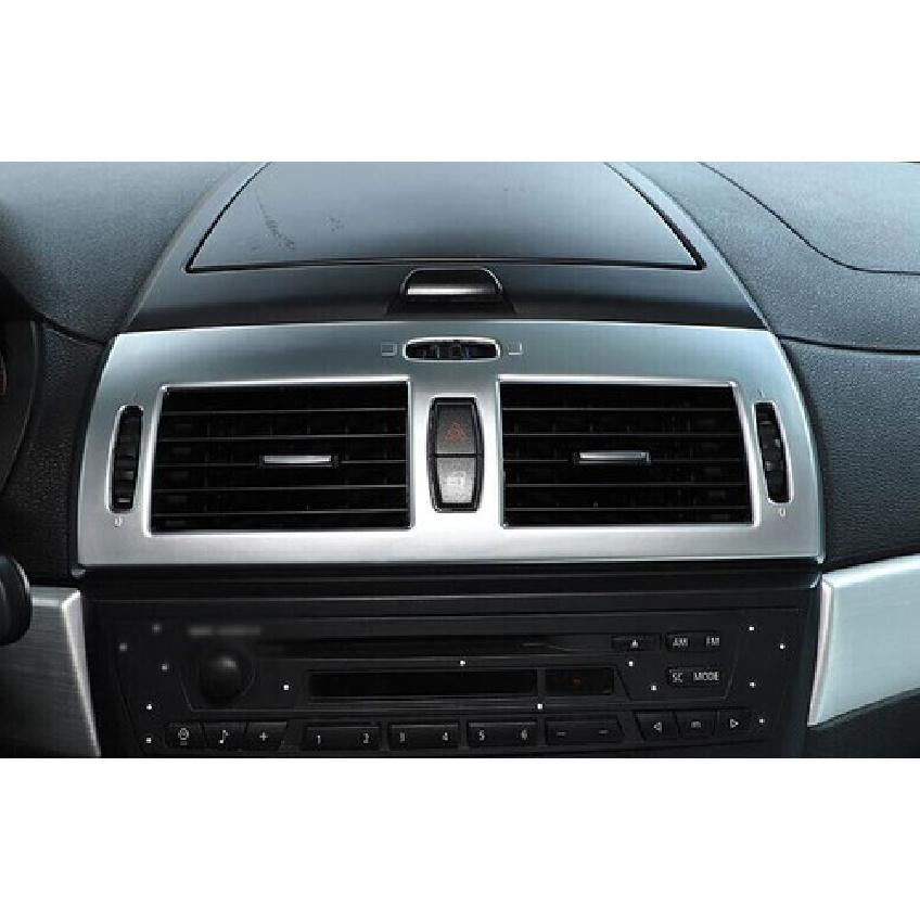 Fit For BMW X3 2006-2010 Matte Silver Middle Console Air Outlet Vent Trim 1PCS