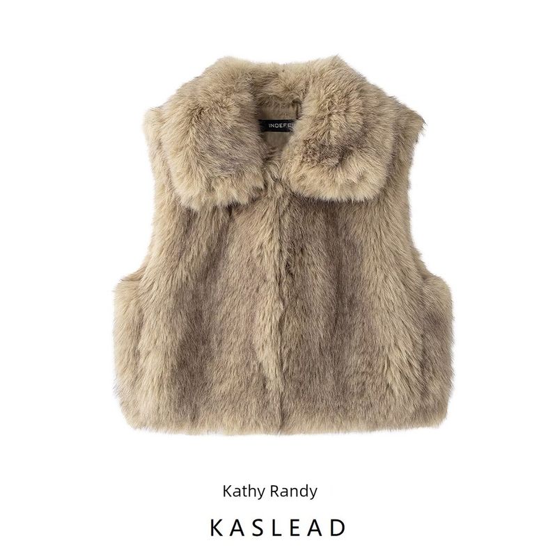 Kaslead New Arrival Women's Clothing Fashion Style Fashion Artificial Fur Effect Vest Jacket 1255780