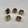 Golden Mini Fingertip Nail Art Palette Ring - Wearable Metal Mixing Tool with Adjustable Ring