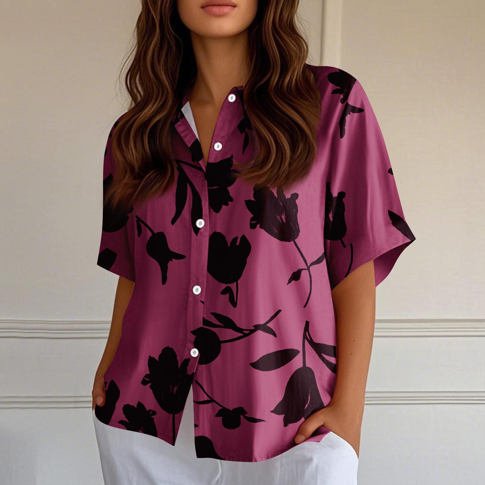 

Жіночі сорочки на ґудзиках Лляні сорочки на ґудзиках Сорочки з напіврукавом для жінок Жіночі топи з напіврукавом S рожевий