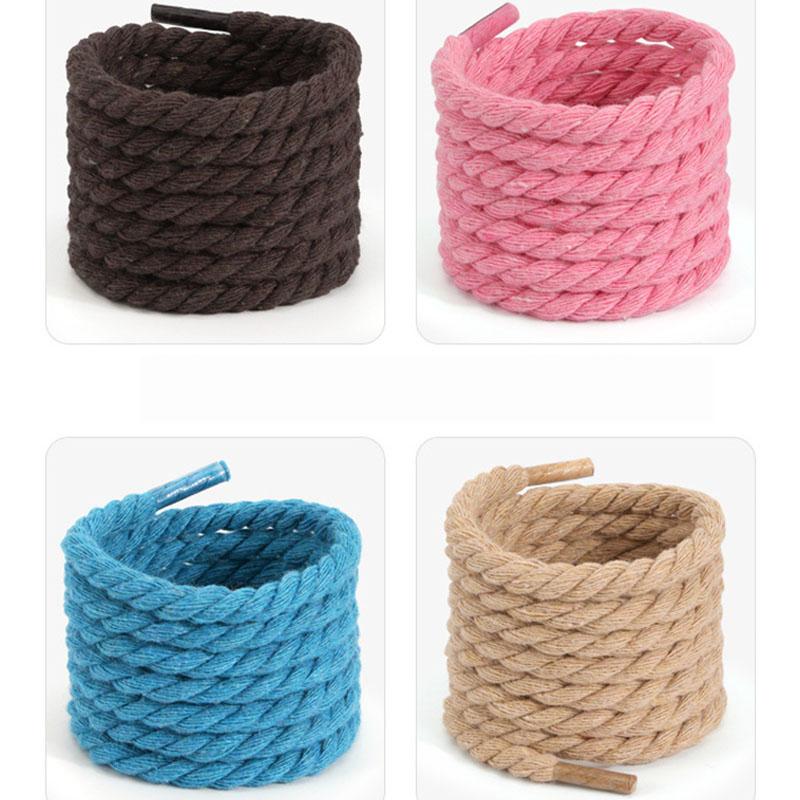 8MM Durable Cotton Shoelaces Replacement Laces for Shoes Round Thick Hemp Rope Shoe Laces Width 8MM Length 120CM Unisex