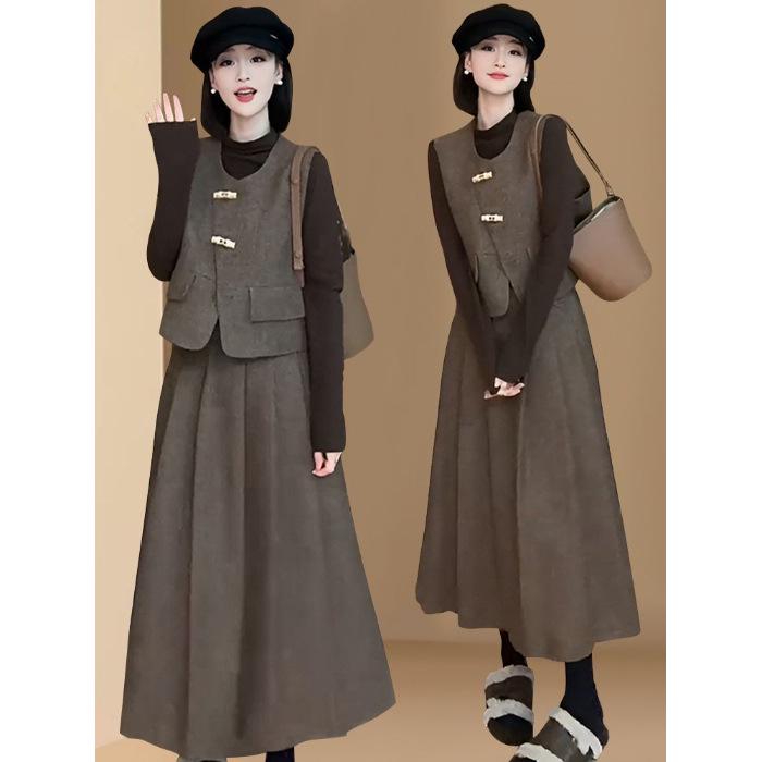 

Plus Size Korean Chic Three-Piece Winter Set for Girls - Stylish, Versatile, and Trendy L