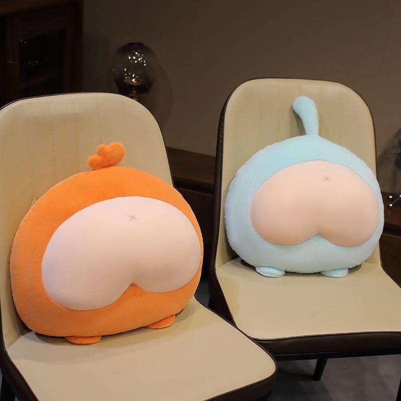 Cute Peach Bottom Plush Toy Chair Cushion Soft Fluffy Stuffed Animal Pillow