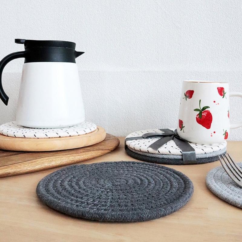 3Pcs Kitchen Table Mats Heatproof Colorful Dish Pad With Nonslip Base For Home Dining Protections Use