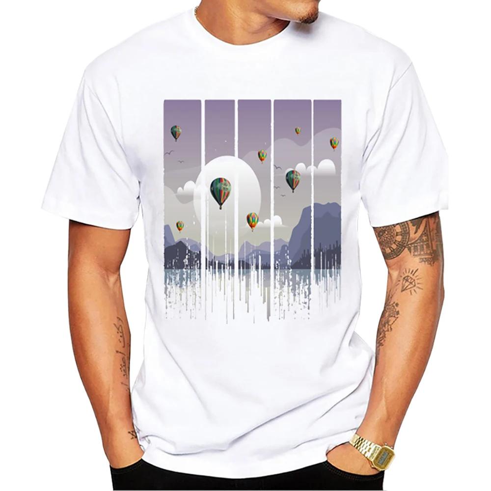 TEEHUB New Arrival 2019 Fashion Grunge Dripping Turquoise Misty Forest Print Men T-Shirt Short Sleeve O-Neck Tops Hipster Tee