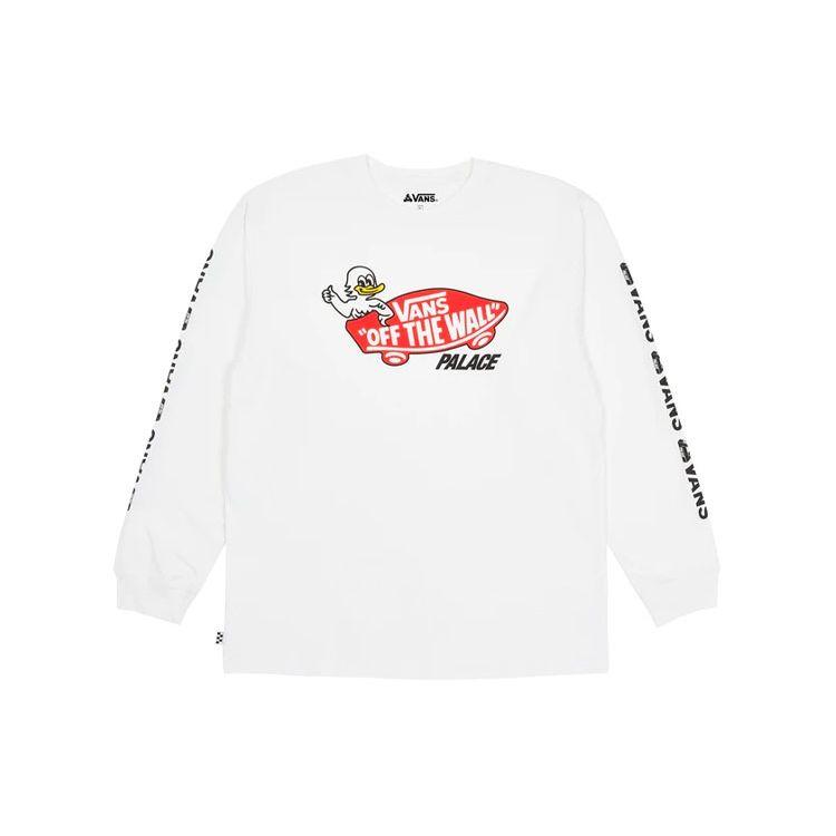 

Palace x Vans Off The Wall Классическая футболка с длинными рукавами и принтом утки, топы унисекс, белый VN0A7VCMWHT L