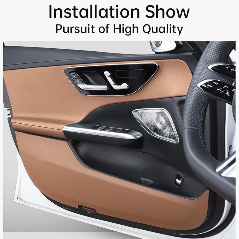 For Mercedes Benz E-Class E300L 2024 Car Door Kick Mat 260L Car Seat Anti-Kick Mats W214 Car Door Sill Strips Protective Sticker