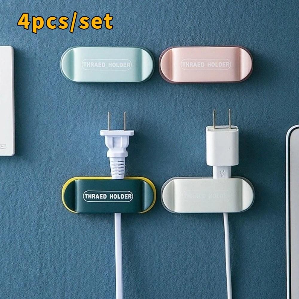 4pcs/set Wall-Mounted Wire Clip Punch-Free Cable Management Practical Wire Holder  Car