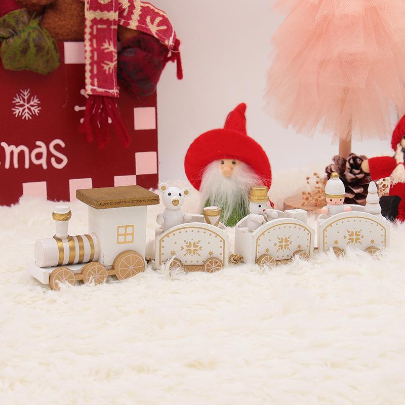 Wooden Christmas Train Ornaments for Kids' Gifts and Decor