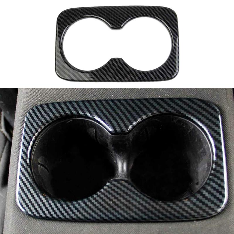ABS Carbon Fiber look Car Rear Seat Armrest Cup Holder Cover Trim Sticker interior accessories For Dodge Durango 2014-