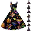 Women's Halloween Print Sexy Off-The-Shoulder Punk Vintage Dress