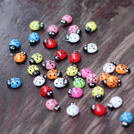 10 Pcs Miniature Ladybug Figurines Tiny Ladybug Animals Statue for Fairy Garden Micro Landscape Decor Cake Topper