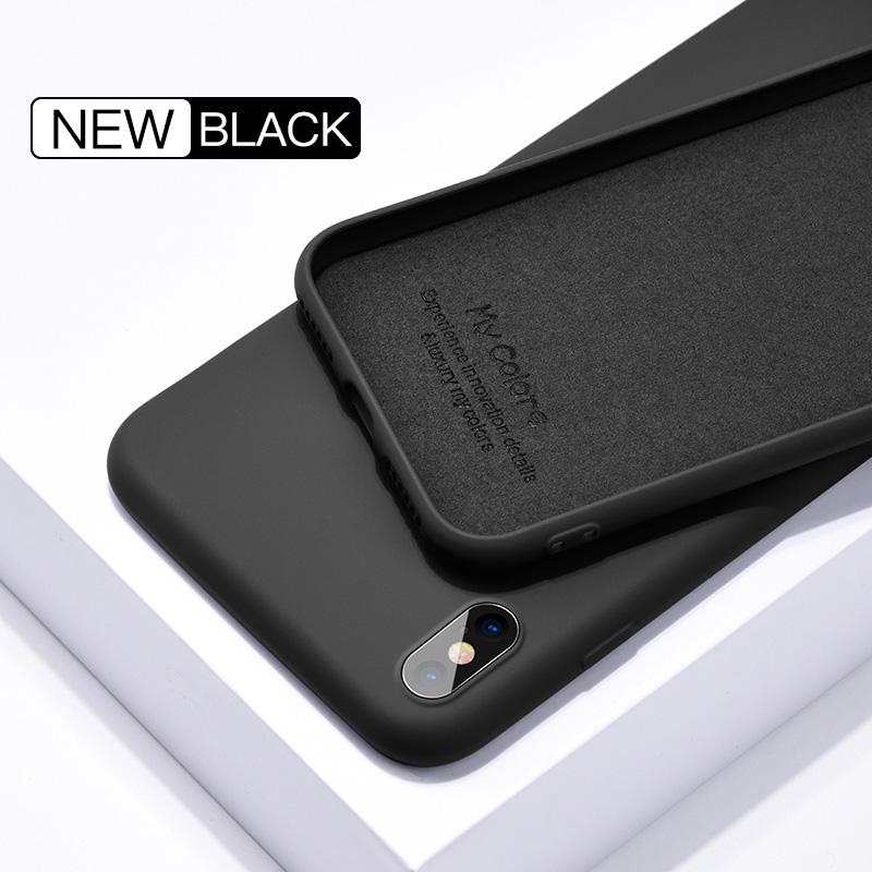 Liquid Silicone Case For iPhone 16 15 14 13 12 11 Soft Candy Cover For iPhone X XS Max XR SE Thin Shockprooof Funda