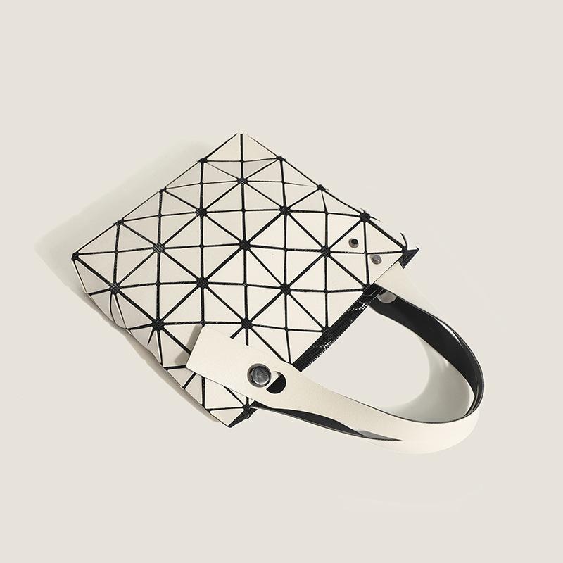 Japansk Damehåndveske Personlig Spleiseveske Diamant Diamantrutemønsterveske Tre-roms Håndveske Dame Geometrisk Mini Firkantet Boks