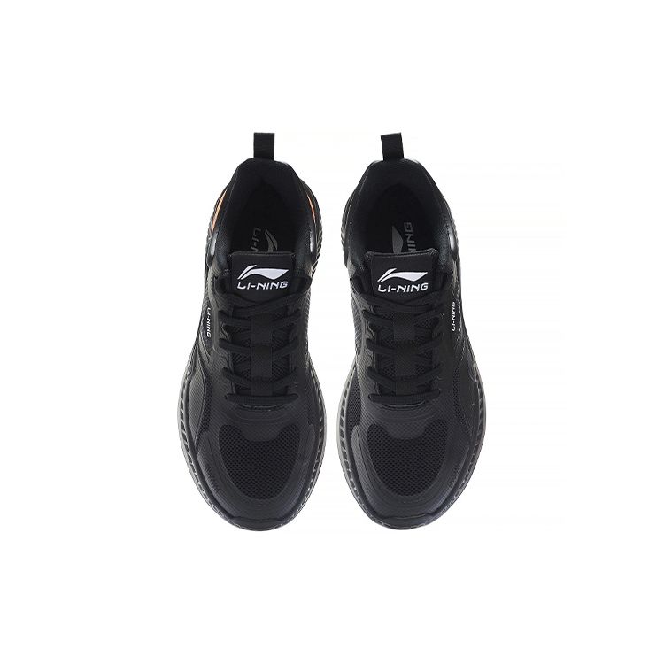 LiNing Fabric Shock Absorbing Non-Slip Wear-Resistant Breathable Low-Top Casual Shoes Men Shoes Black AGLS175-2
