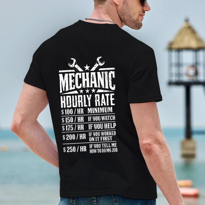 Pánská trička Topy Mechanik Hodinová sazba Unikátní tričko Pánské tričko Oprava auta Inženýr Grafický design Tričko Oblečení Nápad na dárek