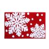 Christmas Carpet Snowflake Velvet Bath Mat Non-Slip Red Bathroom Rug Absorbent Door Mat Festive Holiday Entrance Mat For Home Decor