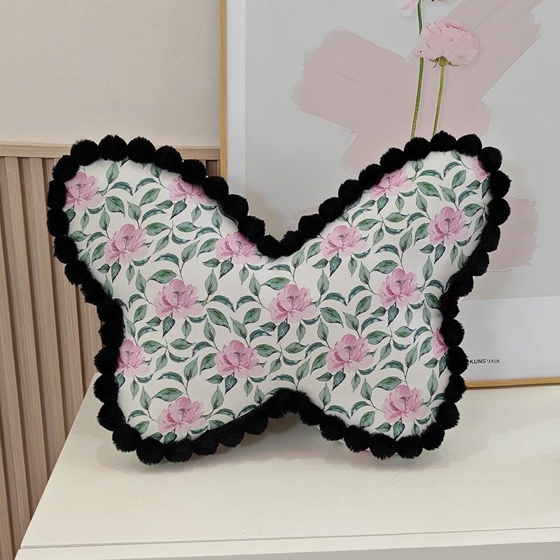 Modern Butterfly Decorative Pillow With Cotton Linen Cover For Bedroom And Sofa Comfort