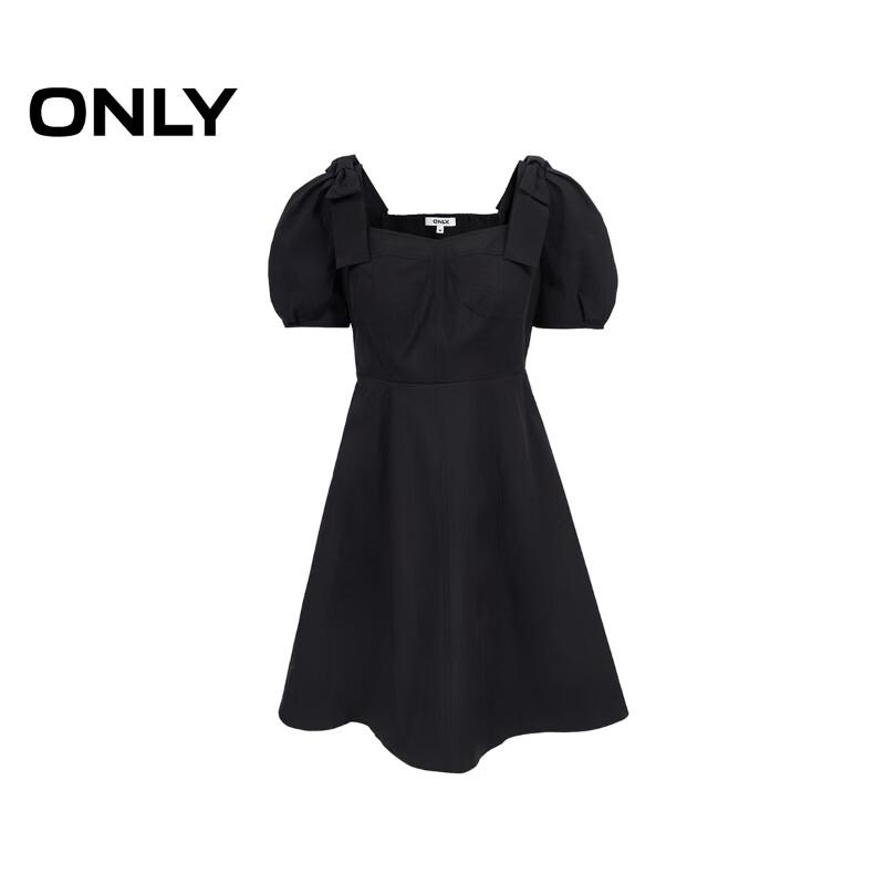 Only Women's 2025 Spring Retro Bowknot Puff Sleeve Short Dress