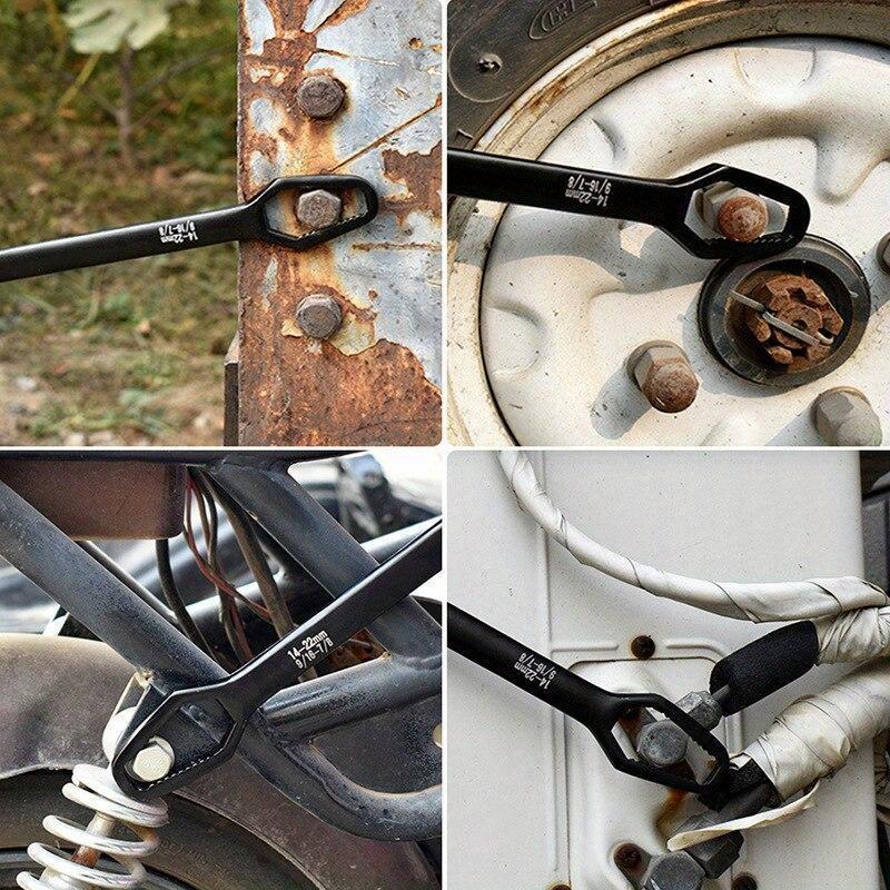 Black Multifunctional Double End Box Wrench Hexagon Double End Solid Wrench Screw and Nut Tool with Various Diameters