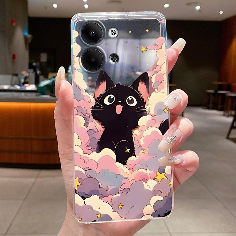 Chrysanthemum Grassland Case For Oppo Reno9/Reno9 Pro Transparent Soft Case For Reno9 Pro+ (Reno9 Pro Plus) Shockproof Casing