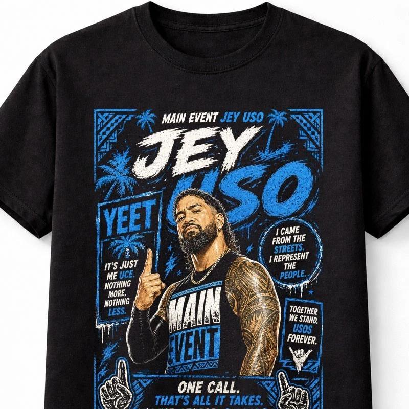 Jey Uso Yeet Main Event Wrestling Graphic Retro Unisex TShirt S