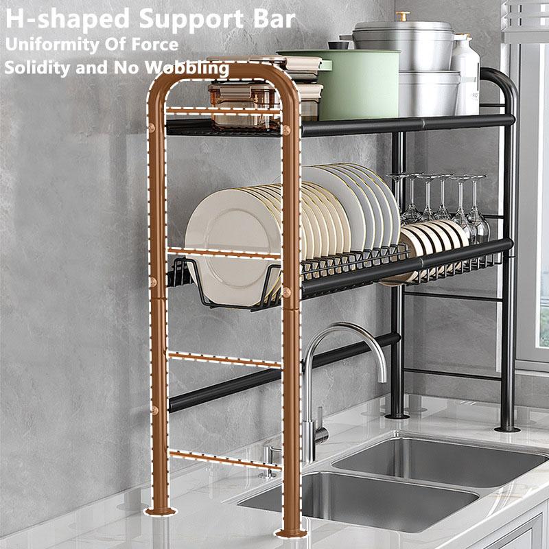 Kitchen Storage Shelf Over The Sink Dish Drying Rack Counter Dish Drying Rack Utensil Chopsticks Storage Cutting Board Organizer