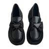 2025 new spring retro small leather shoes platform loafers women's British style thick heel single shoes soft sole large size women's shoes