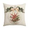 Christmas Pillow Cover Linen Printed Home Sofa Cushion Cover Car Headrest Office Pillowcase Christmas Party Decoration