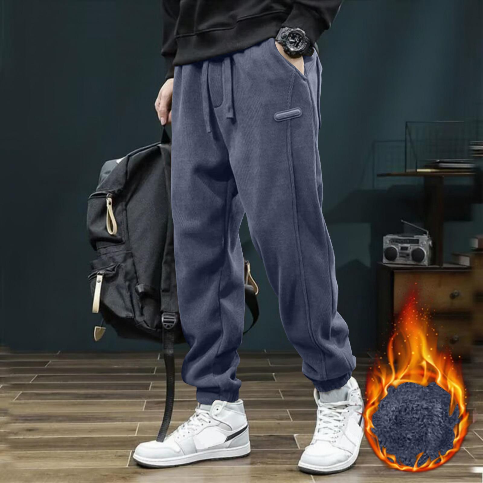 

Men s Baggy Sweatpants Casual Straight Leg Pants Drawstring Loose Trousers With Pockets XL