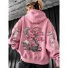 Hoodie Dama Imprimat Flori de Cireș Tokyo Muntele Fuji Stil Coreean Haine de Toamnă Buzunar cu Fleece Îmbrăcăminte Sport