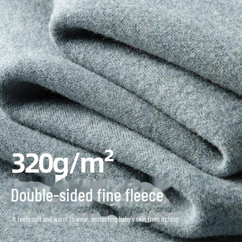 [Kaschmir enthalten] Meiyabi Seide Kinder Thermounterwäsche-Set mit Fleece - Herbst/Winter