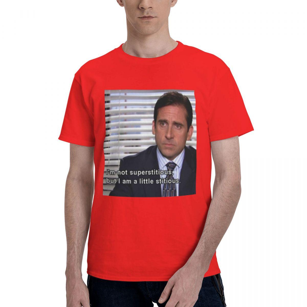 Офис Майкл Скотт ТВ Мужская футболка Смешная футболка С коротким рукавом Круглый вырез Футболки 100% Хлопок Графическая одежда S