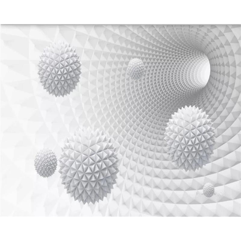 3D-Tapete, abstrakter Tunnel, Raum, polyedrische Kugel, 3D-Hintergrund, Wandbild für Wohnzimmer, Schlafzimmer
